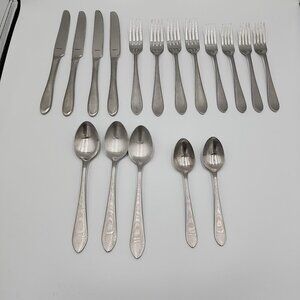 ginkgo stainless steel flatware Set Of 17 Spin Knife Fork